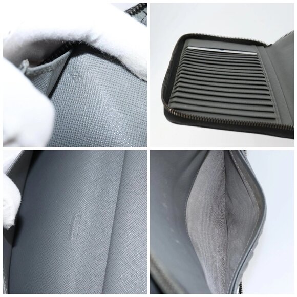 PRADA Round Wallet Safiano leather Black 2ML220 Auth 148677 - Picture 15 of 16